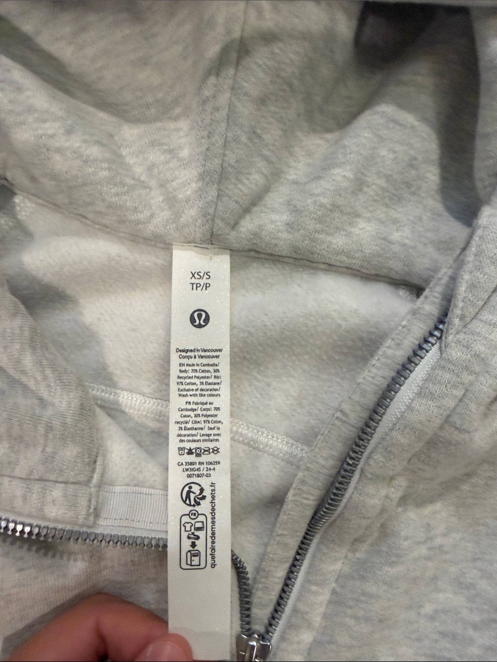lululemon athletica Light Gray Half-Zip Cowl Hoodie Sweater - Picture 5 of 10